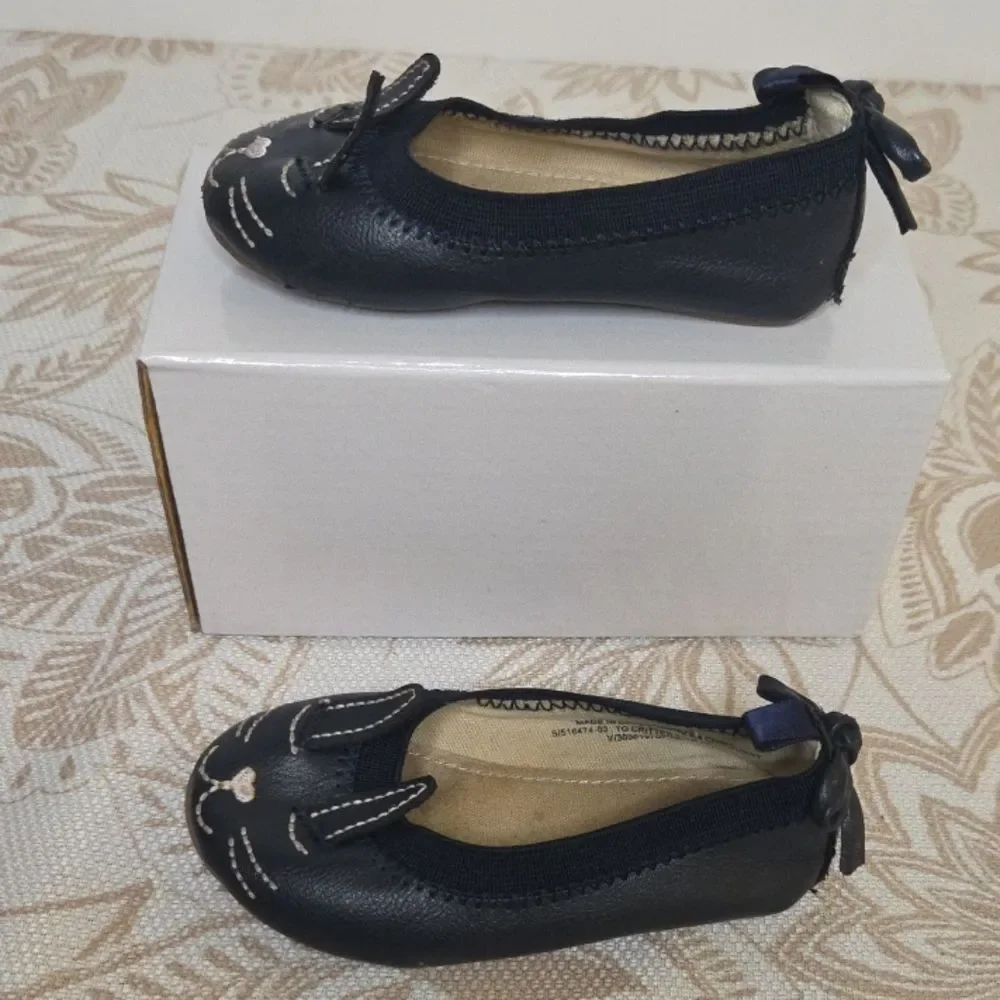 BABY GAP BUNNY BALLERINA FLATS sz 5 PRELOVED CUTESY WHIMSY EASTER BUNNY RABBIT